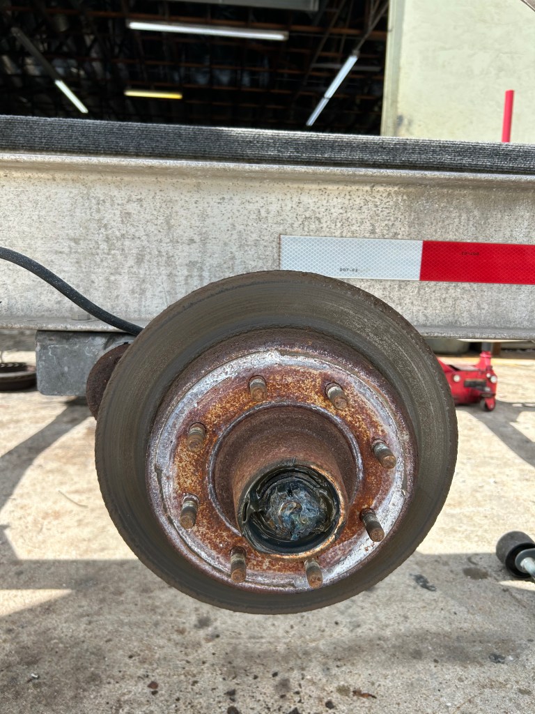 “Before and after of boat trailer brake drum repair – Ripper’s Trailers, Palm City FL”